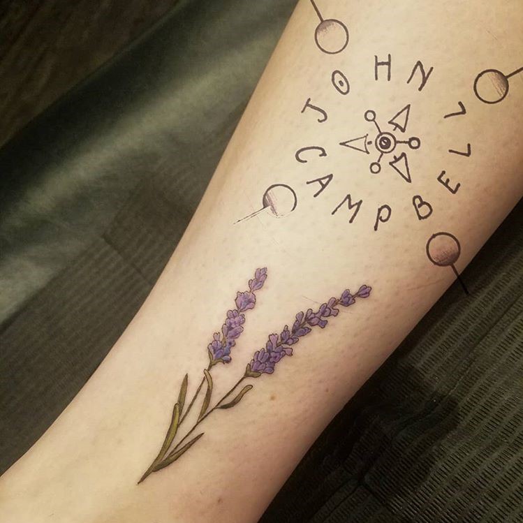 Lavender Spring Tattoo by Tattoo Artist John Campbell done in Sacred Mandala Studio in Durham, NC.